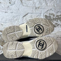 Chanel White CC Black Pink Nylon Sneaker Sz 12 (45)
