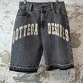 Bottega Desires Spellout Grey Jean Shorts Sz 32