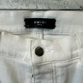 Amiri MX1 White Leather White Denim Jeans Sz 36