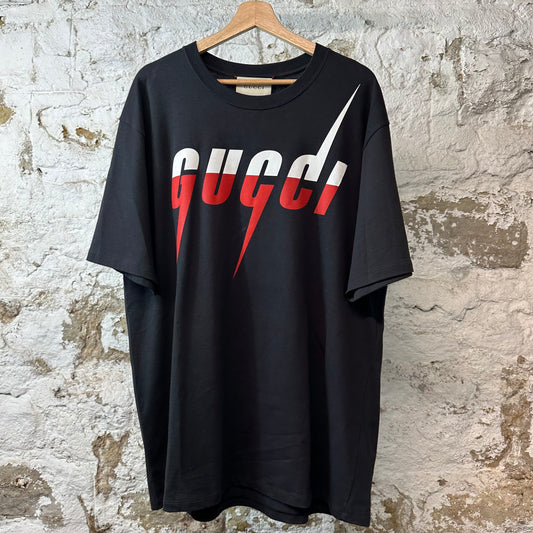 Gucci Red White Flash Logo T-shirt Black Sz XXL
