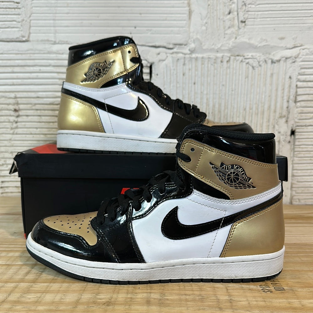 Air Jordan 1 High Patent Gold Toe Sz 10