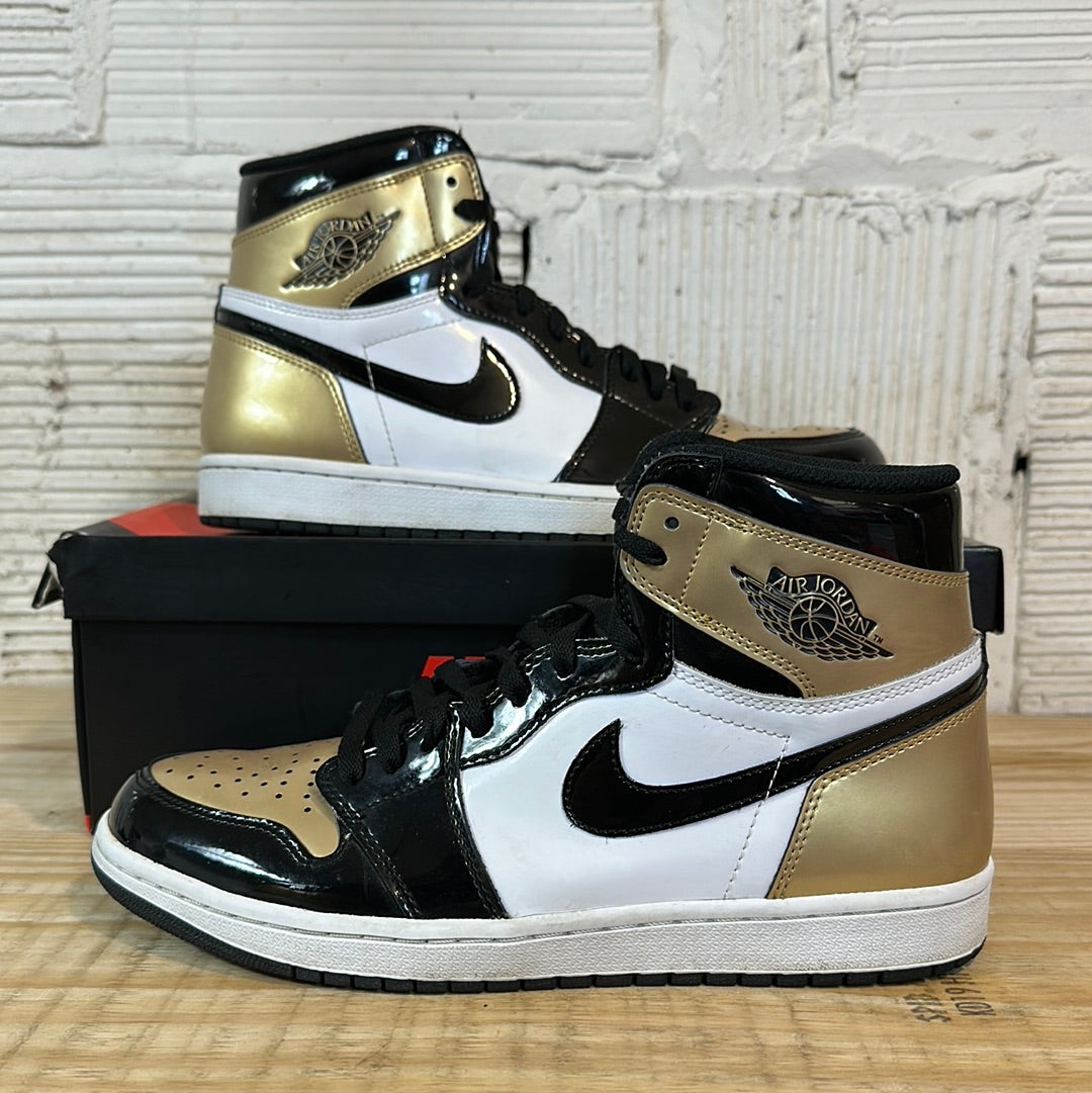 Air Jordan 1 High Patent Gold Toe Sz 10