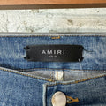 Amiri Red Orange Paisley Flame Blue Denim Jeans Sz 32