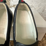 Gucci Black Embossed Slip On Shoes Sz 7.5 No Box