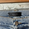 Amiri MX1 Crystal Patch Washed Blue Denim Jeans Sz 36