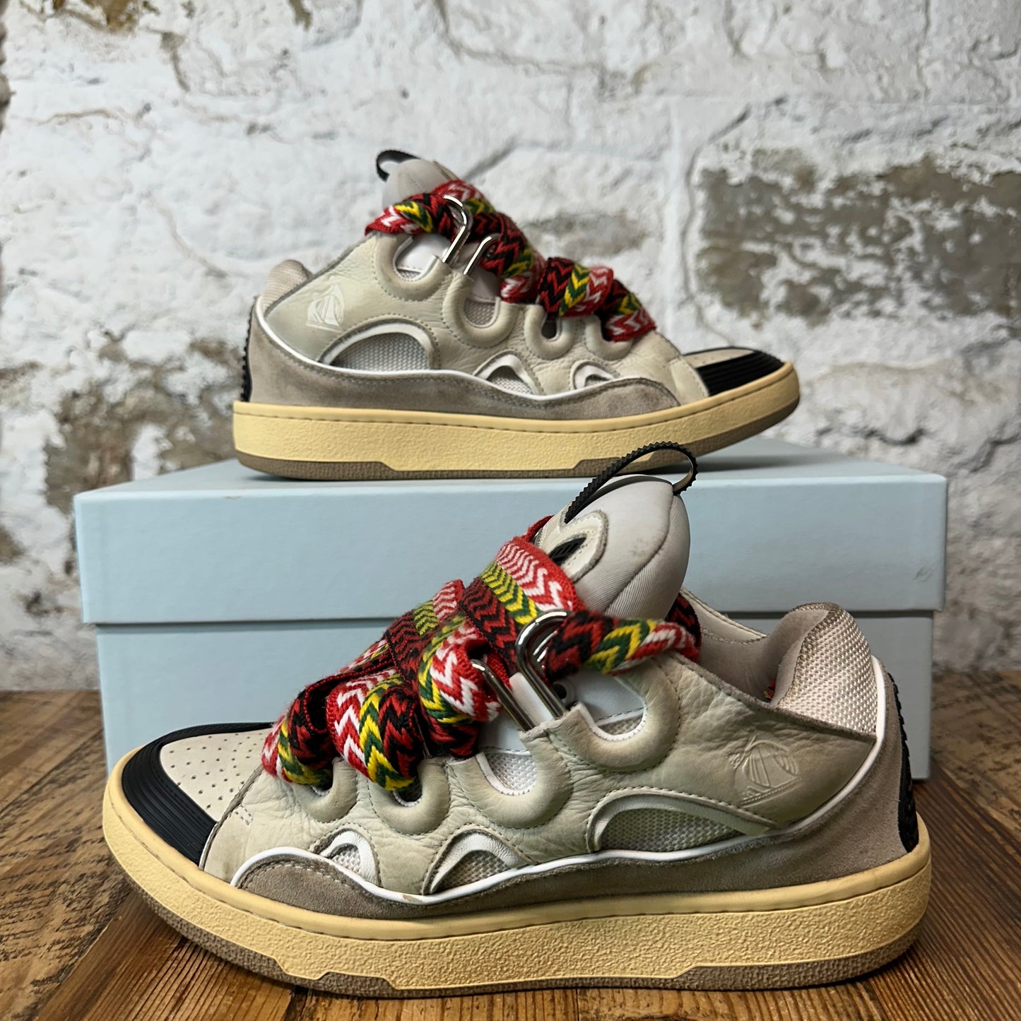 Lanvin Curb Multicolor Lace Grey Sneaker Sz 7 (40)
