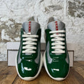 Prada Americas Cup Green Patent Grey White Sneaker Sz 9