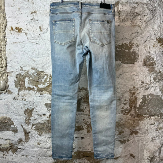 Amiri MX1 Multicolor Paisley Patches Blue Denim Jeans Sz 38