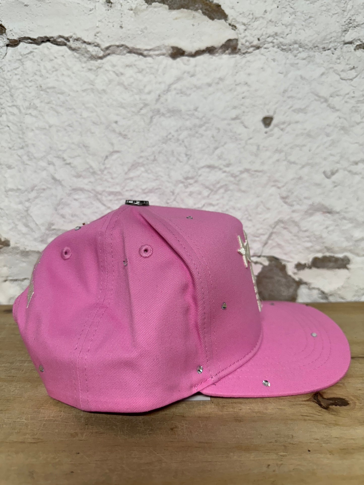 Hellstar Pink Rhinestone Snapback Hat DS
