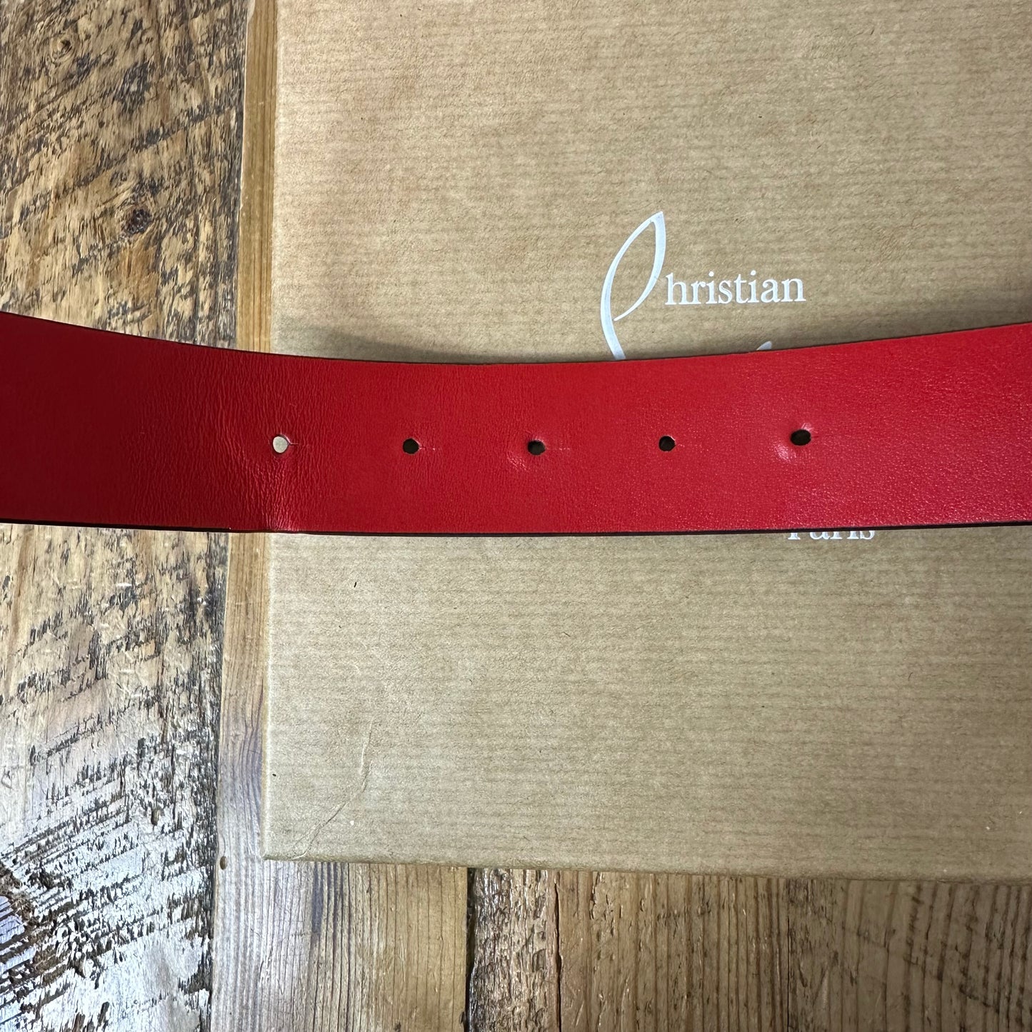 Christian Louboutin Black Ricky Belt Sz (85/34) W/ Box