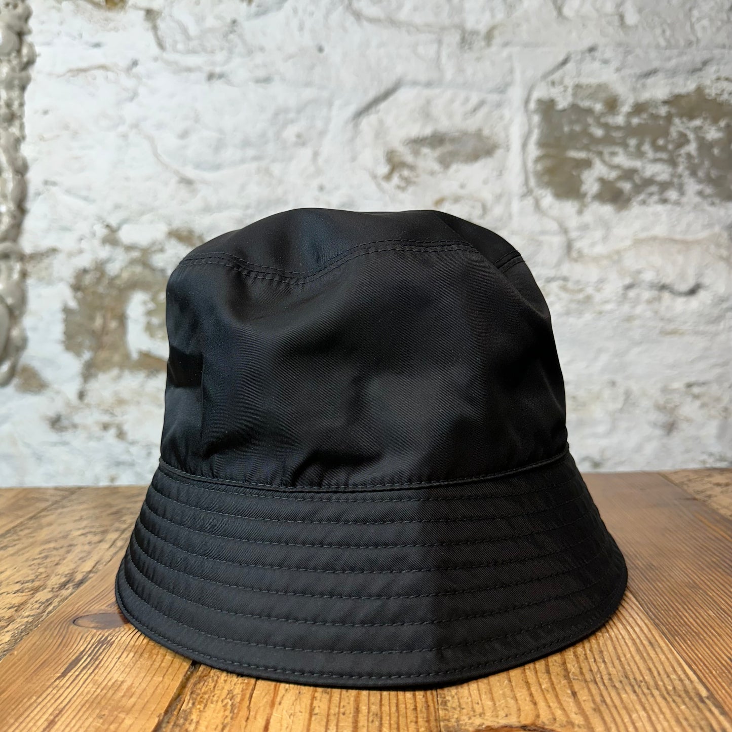 Prada Renylon Black Bucket Hat Sz XL