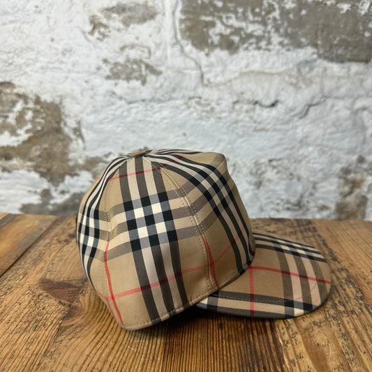 Burberry Tan Plaid Hat Sz M