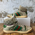 Gucci High Beige GG Monogram Screener Sneaker Sz 9.5