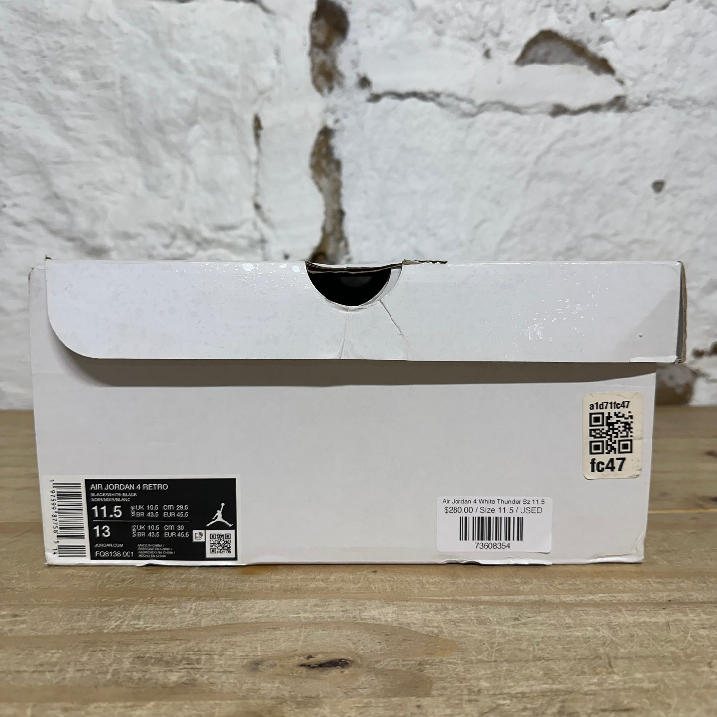 Air Jordan 4 White Thunder Sz 11.5
