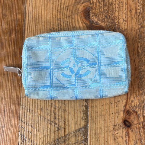 Chanel Blue Zip Coin Pouch