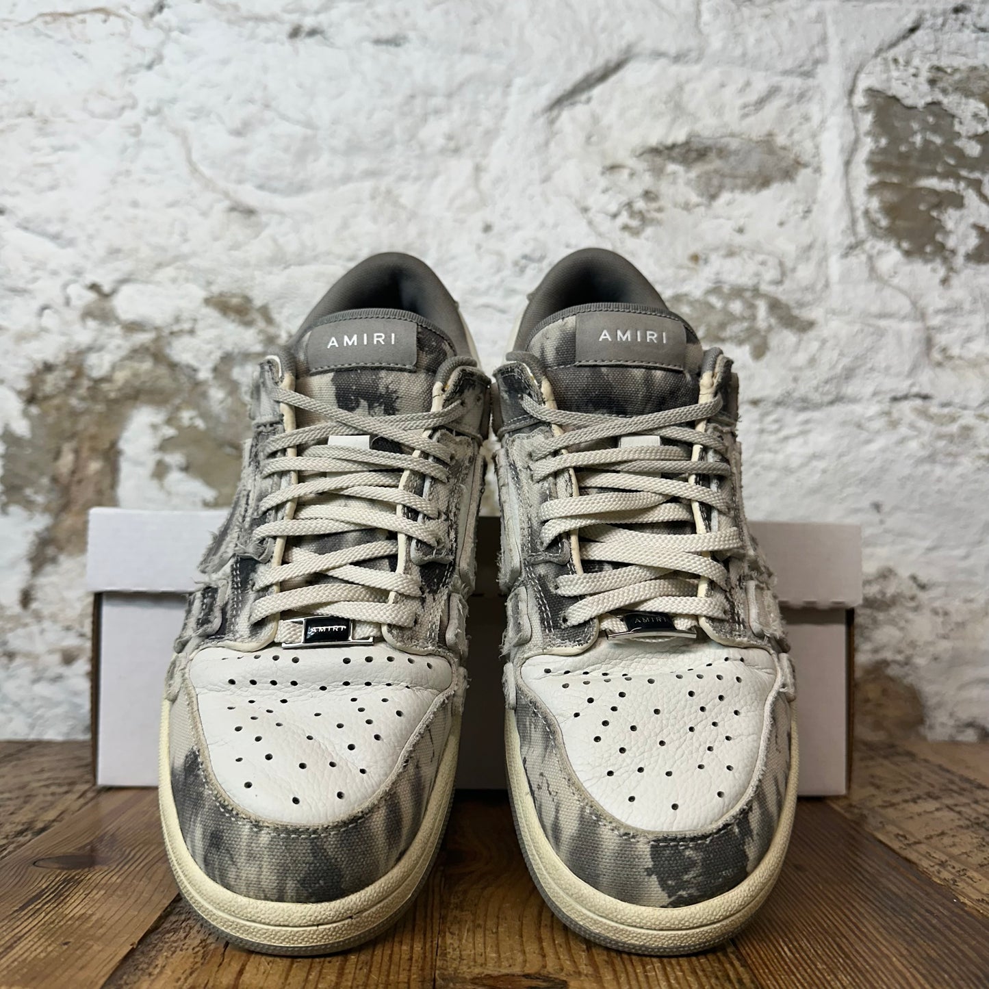 Amiri Washed Denim Skeleton Grey White Sneaker Sz 9 (42)