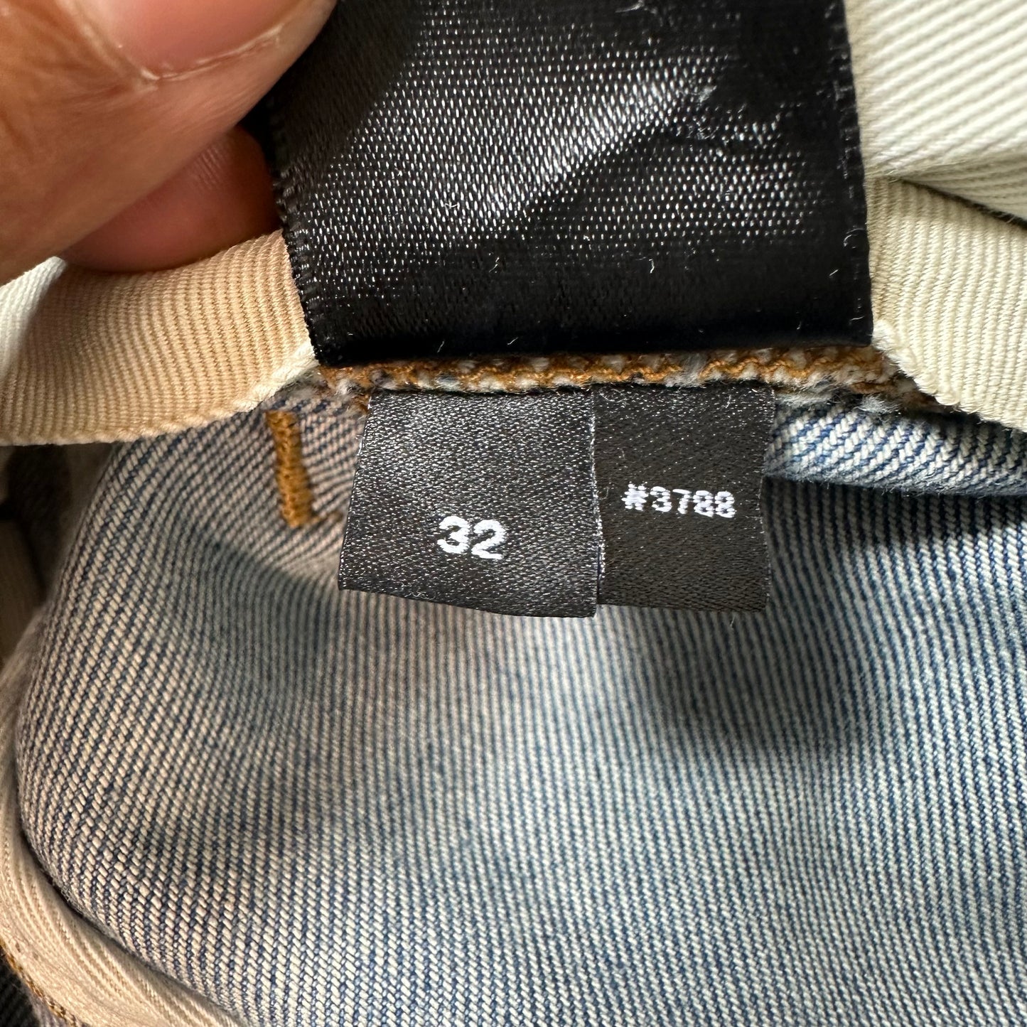 Amiri Purple Suede Core Logo Blue Denim Jeans Sz 32