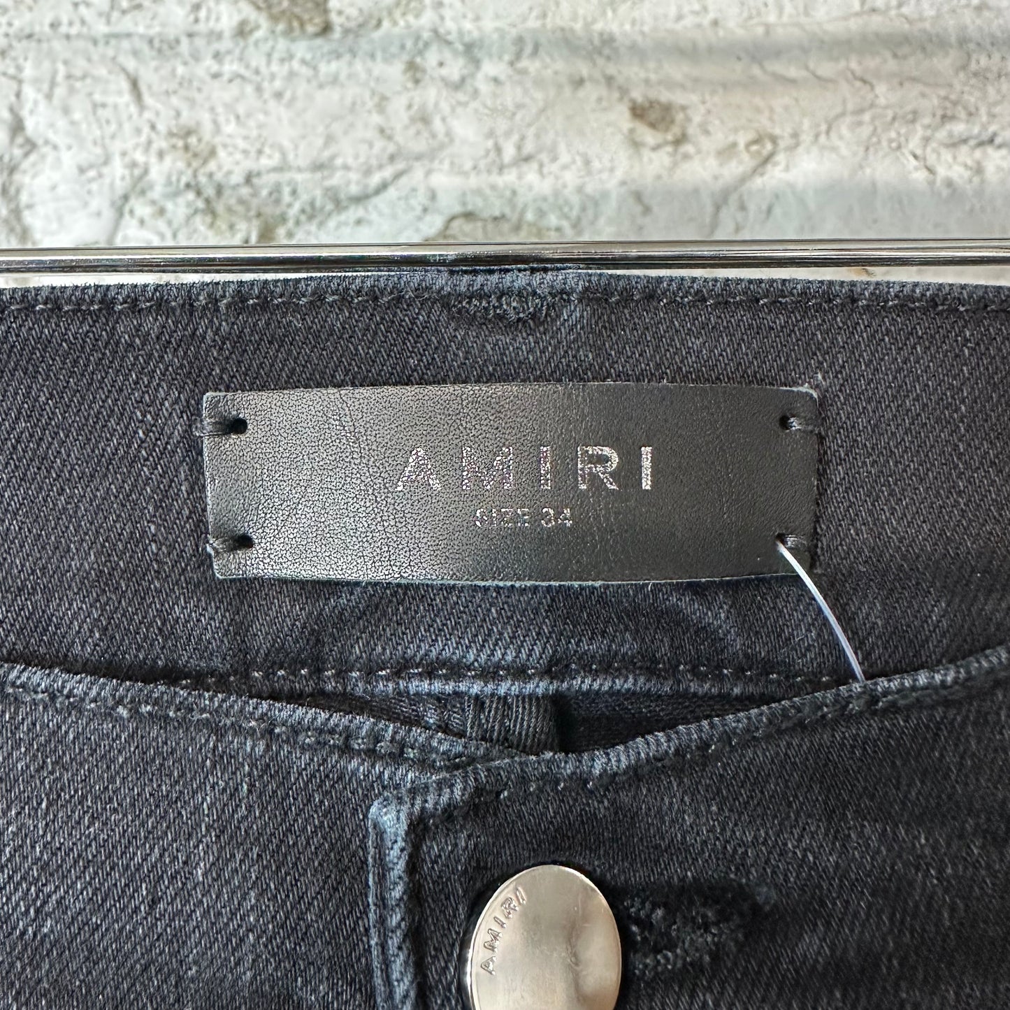 Amiri Varsity 22 Patch Black Denim Jeans Sz 34