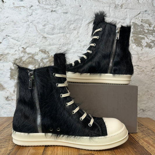 Rick Owens High Pony Hair Black Milk Sneaker Sz 11 (44)