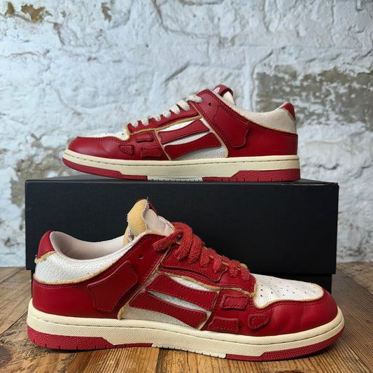 Amiri Red Skeleton White Cream Cracked Sneaker Sz 10 (43)
