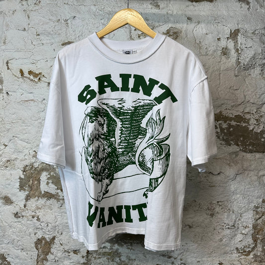 Saint Vanity Green Griffin T-shirt White Sz L