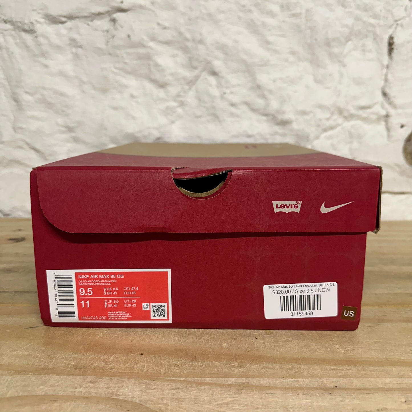 Nike Air Max 95 Levi's Obsidian Sz 9.5 DS