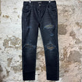 Amiri MX1 Camo Patch Black Denim Jeans Sz 38