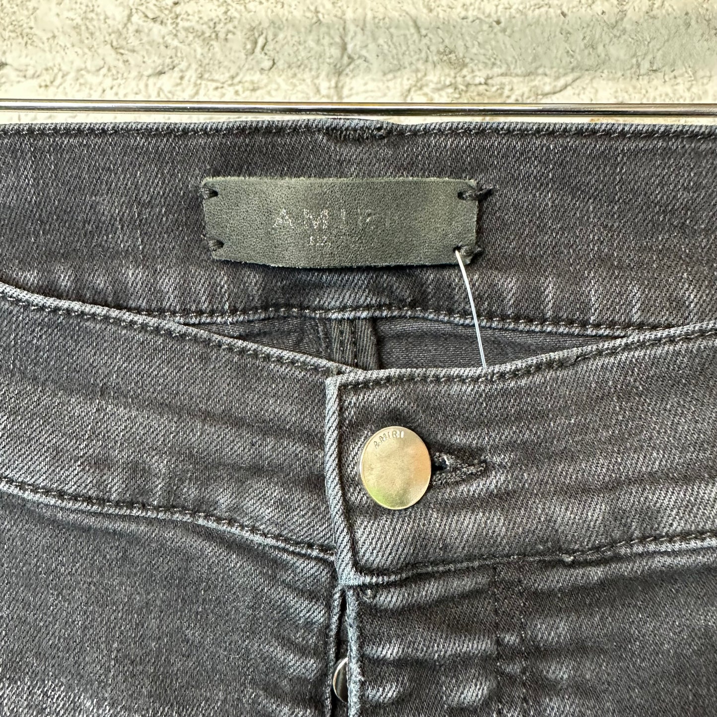 Amiri MX1 Cracked Blue Black Denim Jeans Sz 38
