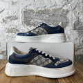 Gucci Re-Web Navy GG Monogram White Sneaker Sz 7.5