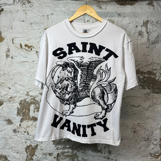Saint Vanity Black Griffin T-shirt White Sz S