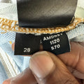 Amiri MX1 Yellow Suede Light Blue Denim Jeans Sz 28