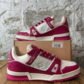 Louis Vuitton Pink White Monogram Trainer Sneaker Sz 8.5 (7LV)