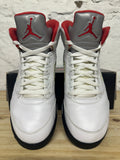 Air Jordan 5 Fire Red Silver Tongue Sz 9.5