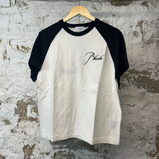 Rhude Black White Raglan T-shirt Sz XS