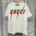 Gucci Flash Logo T-shirt Cream Sz S