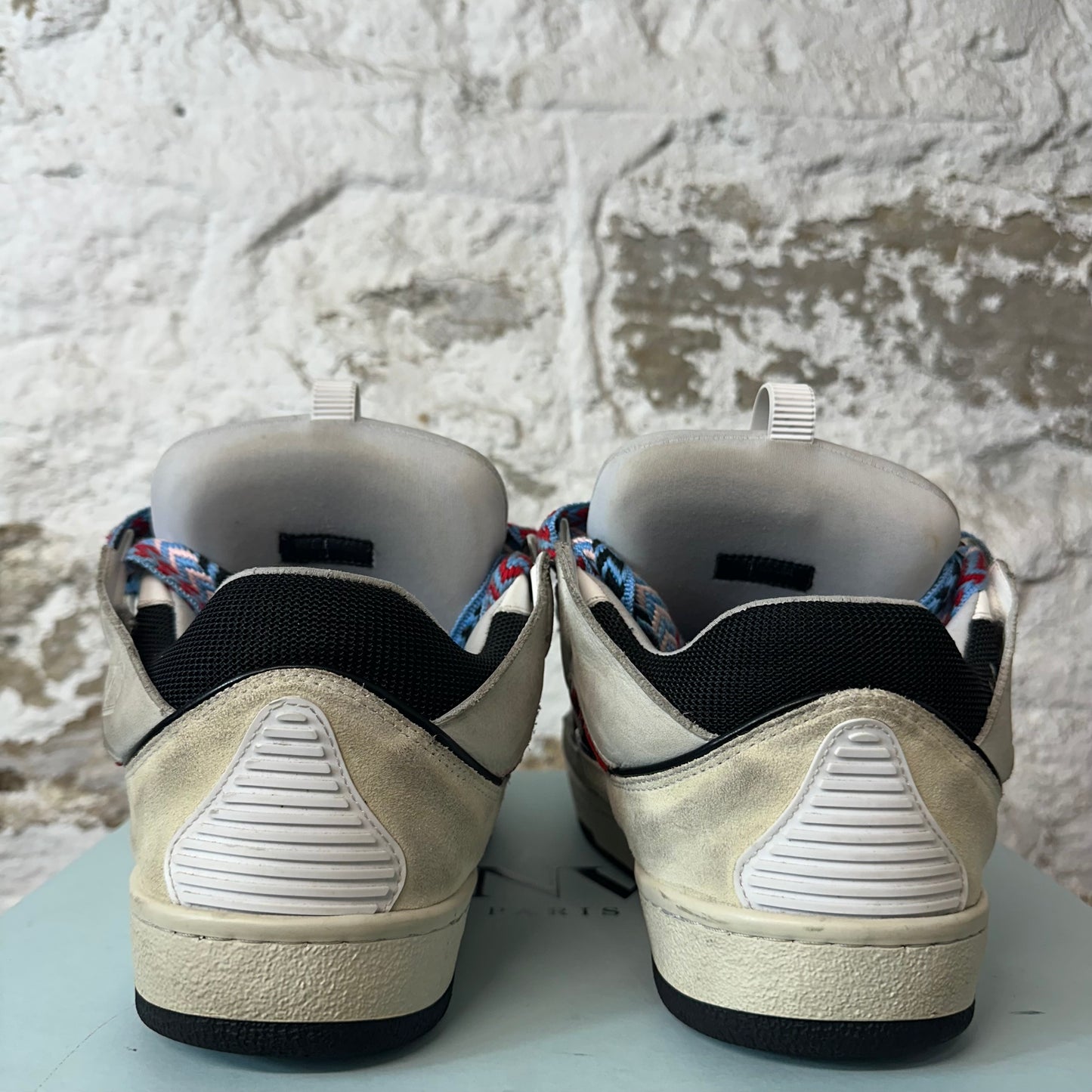 Lanvin Curb Multicolor Lace Gray Black Sneaker Sz 11 (44)