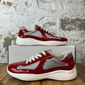 Prada Americas Cup Red Patent Grey White Sneaker Sz 9