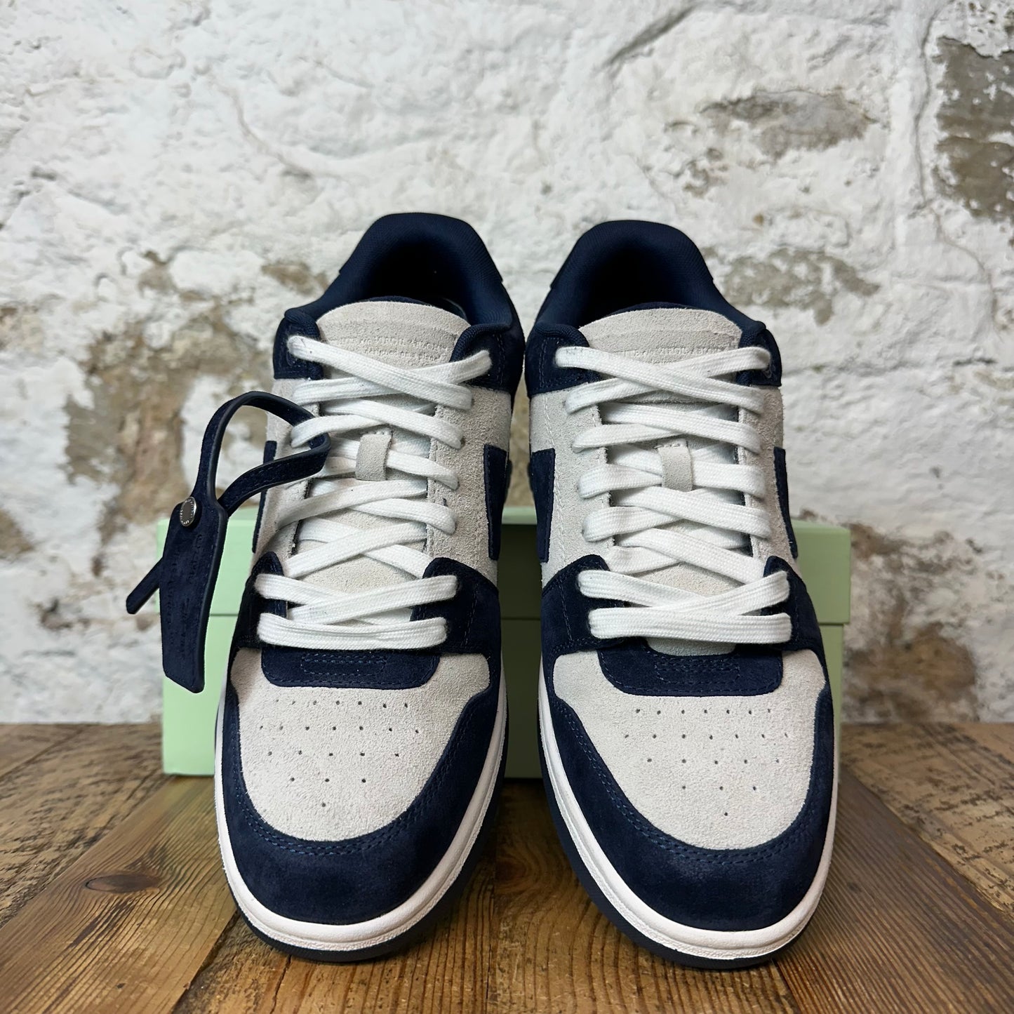 Off White Out of Office Navy Suede Gray Sneaker Sz 9 (42)