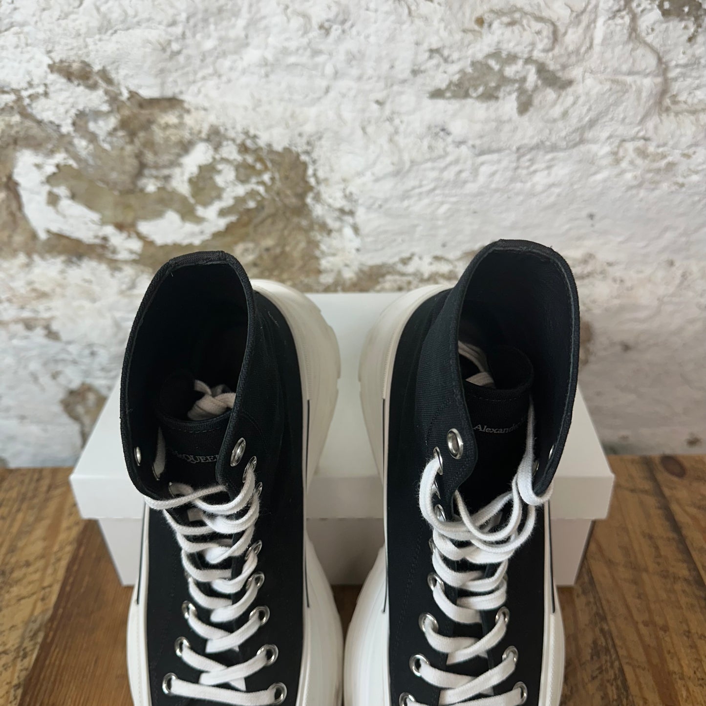 Alexander Mcqueen High Black White Tread Boot Sz 12 (45) No Box
