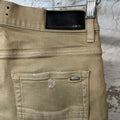 Amiri MX1 Tan Leather Tan Denim Jeans Sz 31
