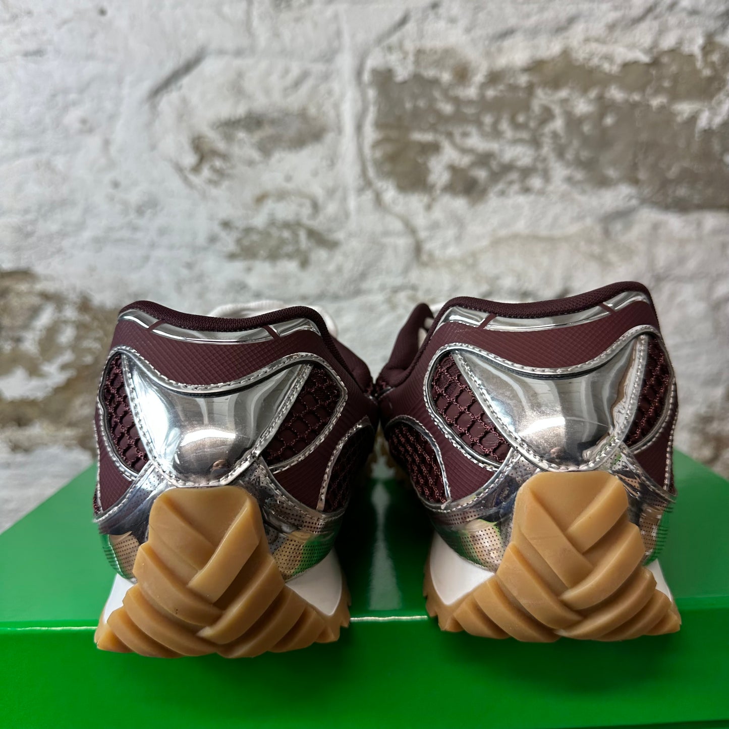 Bottega Veneta Maroon Silver Orbit Sneaker Sz 13 (46)