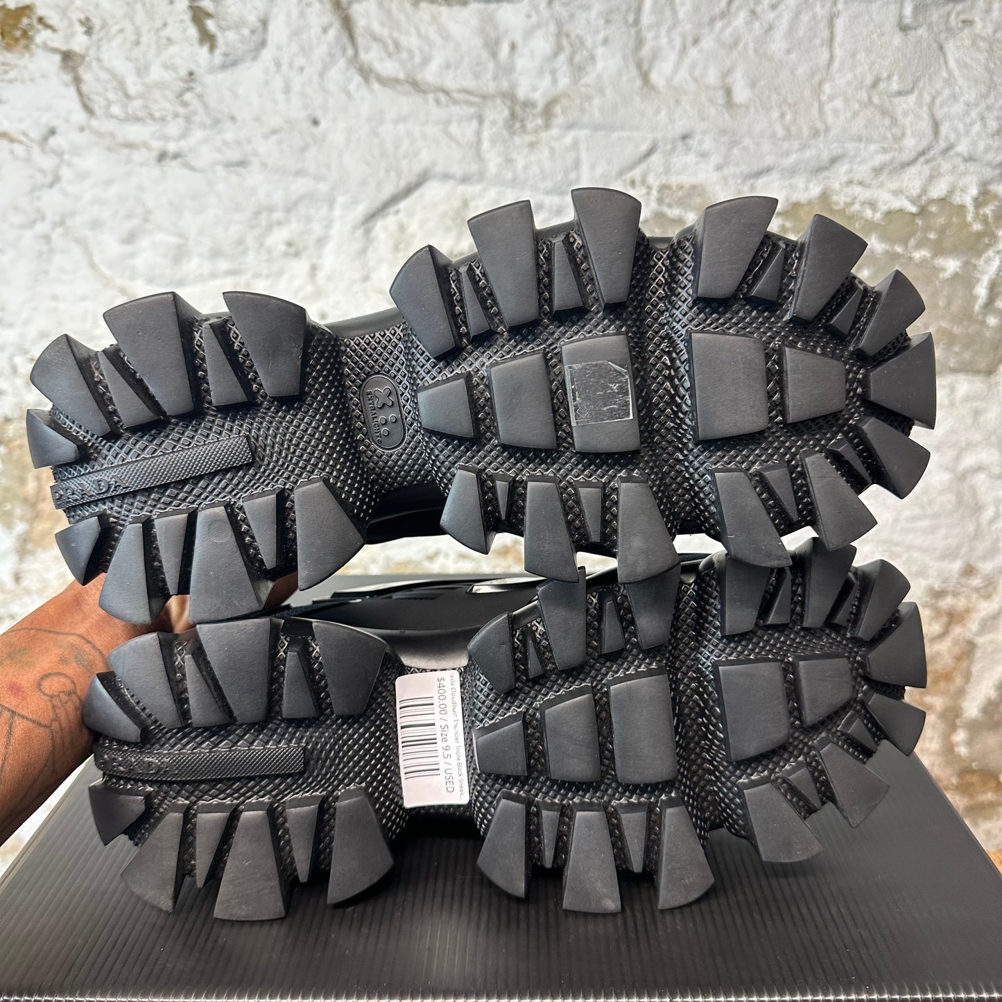 Prada Cloudbust Thunder Triple Black Sneaker Sz 9.5