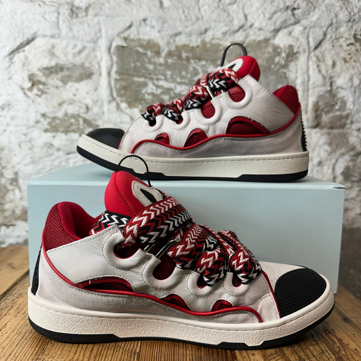 Lanvin Curb Black White Red Sneaker Sz 10 (43)