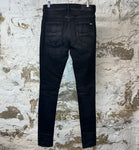 Amiri MX1 Camo Patch Black Denim Jeans Sz 31