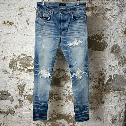 Amiri MX1 Sky Blue Cream Blue Denim Jeans Sz 32