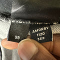Amiri MX1 Pink Suede Grey Denim Jeans Sz 28