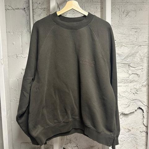 Essentials Tit Logo Charcoal Crewneck Sz L