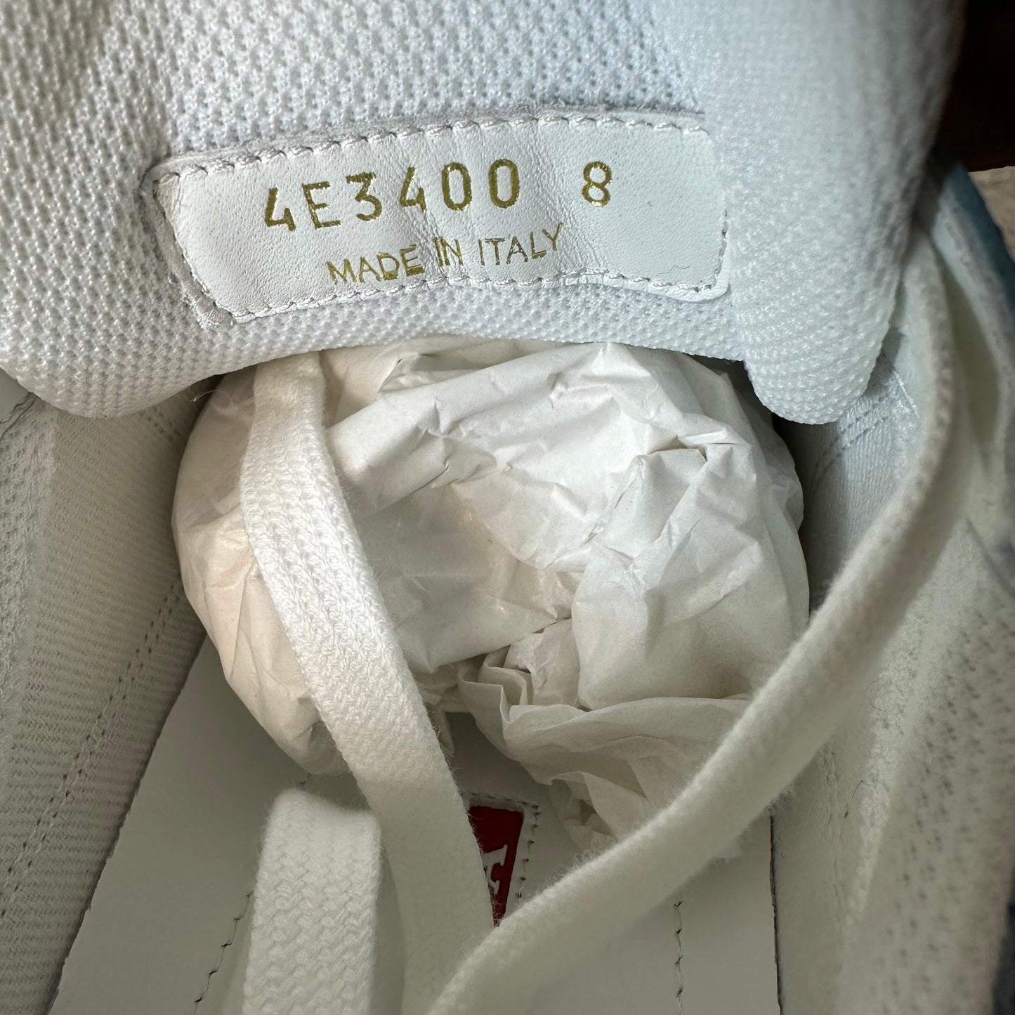 Prada Americas Cup Celeste Argento Patent Sneaker Sz 8 DS