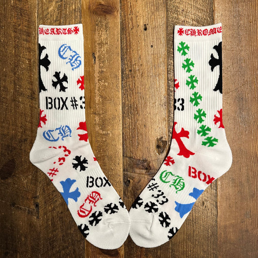 Chrome Hearts White Stencil Socks DS