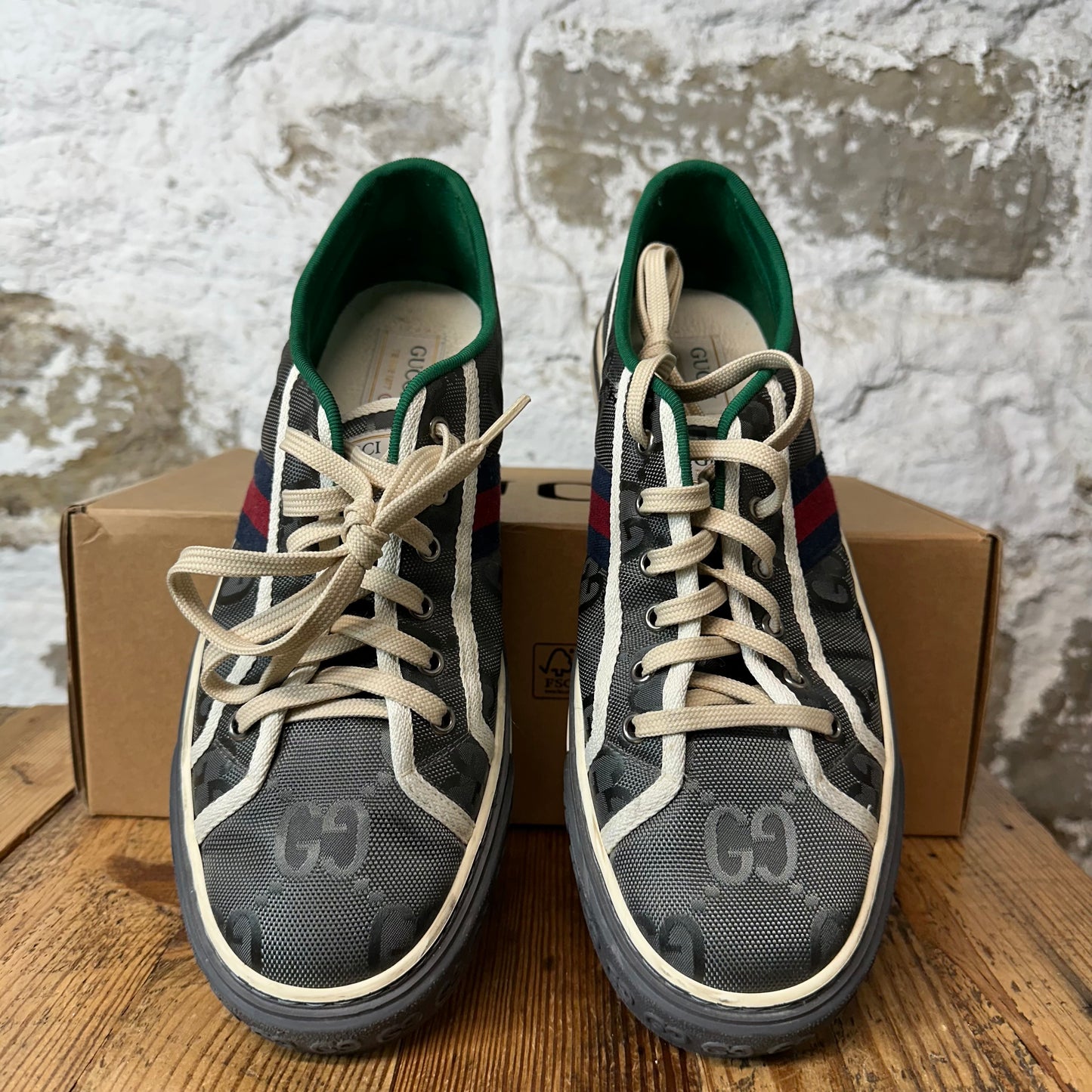 Gucci Tennis 1977 Grey GG Monogram Sneaker Sz 11